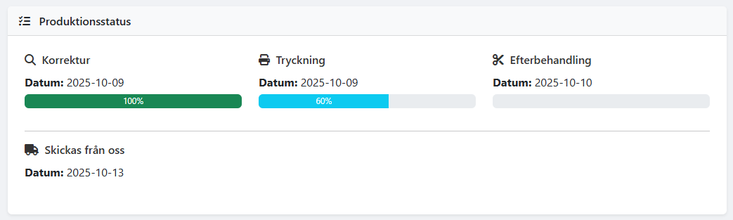 Progress-visning i portalen